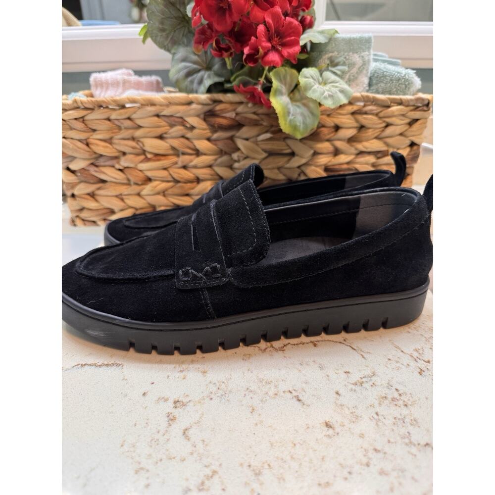 Vionic Uptown Black Suede Penny Loafers Womens 9.5 Orthotic Comfort Shoes - Picture 3 of 7